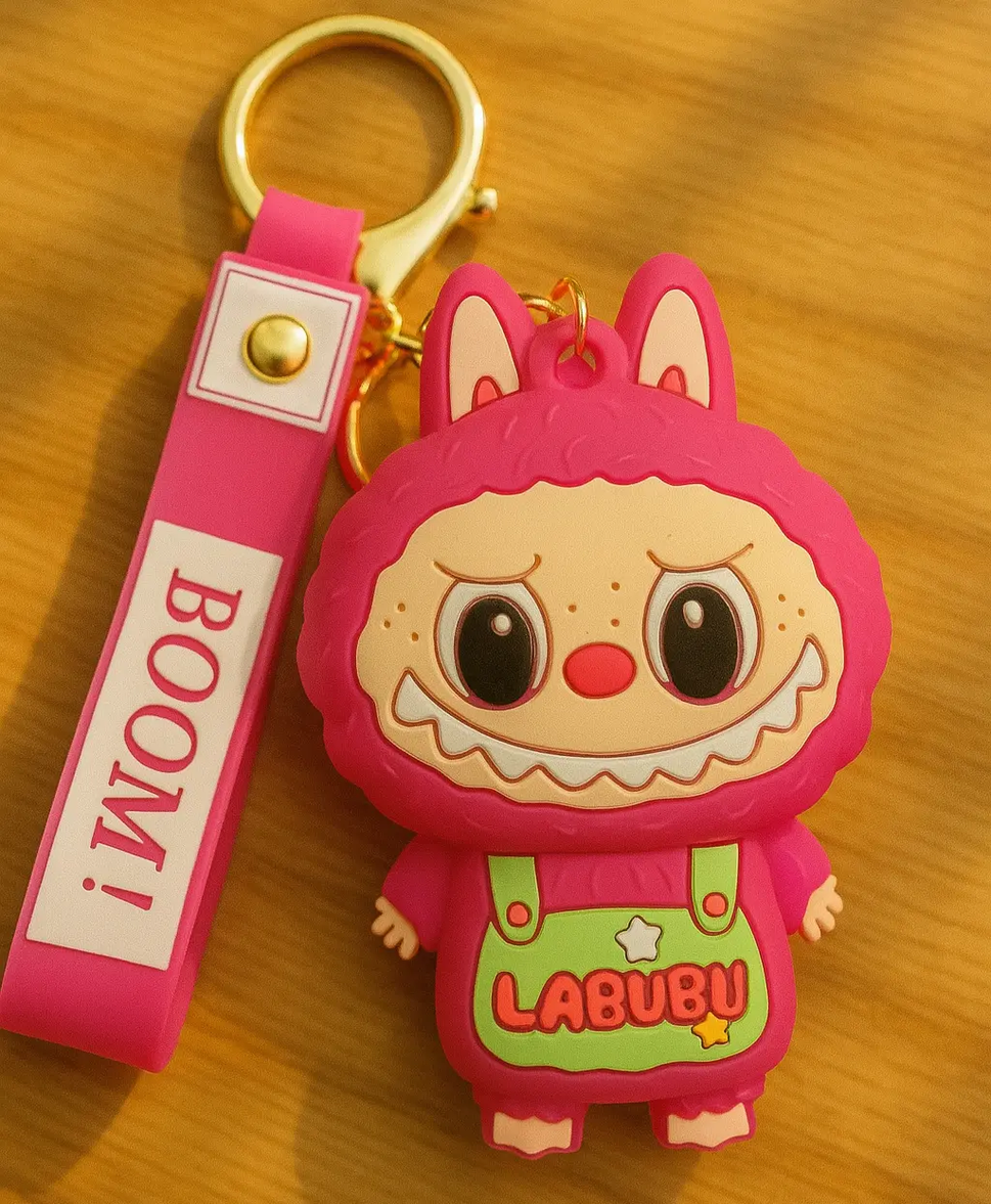 Labubu Flocked Bunny Wrist-Strap Keychain TrendyZone