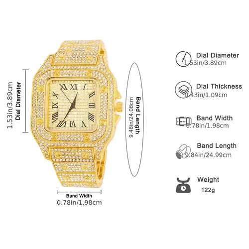 Bling Rapper Necklace, Watch+Bracelet Jewelry